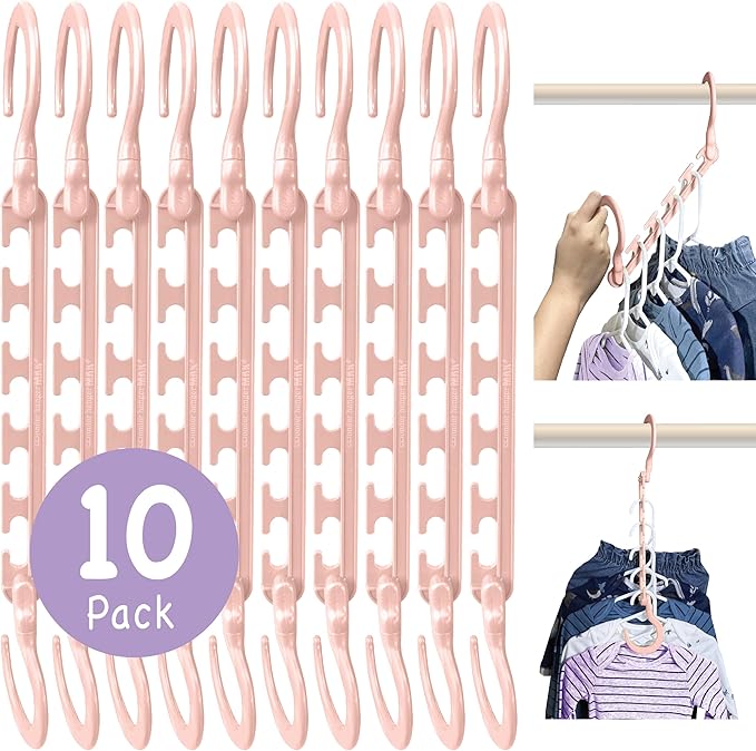Wonder Hanger Max 10-Pack Space Saving Hangers, Reinforced Hooks Swivels 360°