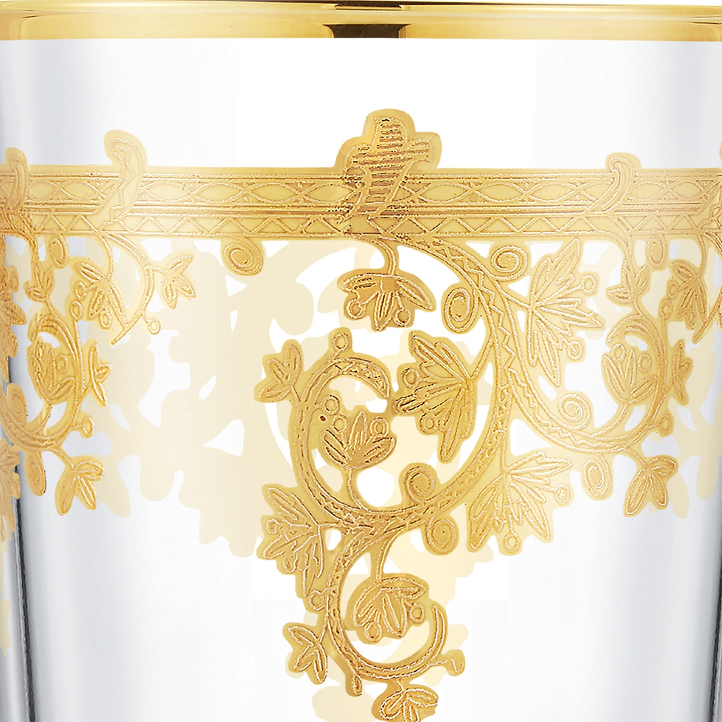 Set of 4 Embellished 24K Gold Crystal High Ball Tumbler-MADE In Italy