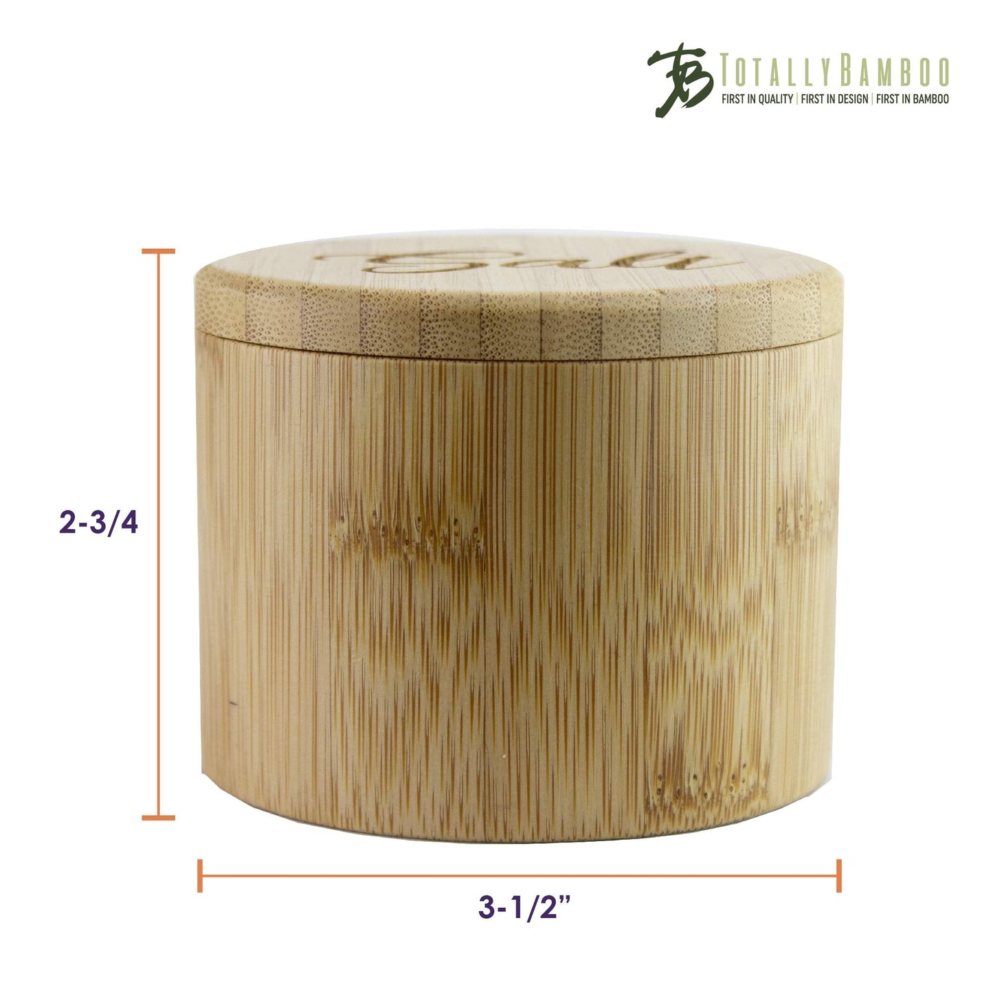 Totally Bamboo Salt Cellar Bamboo Storage Box with Magnetic Swivel Lid, 6 Ounce Capacity, Salt Engraved on Lid