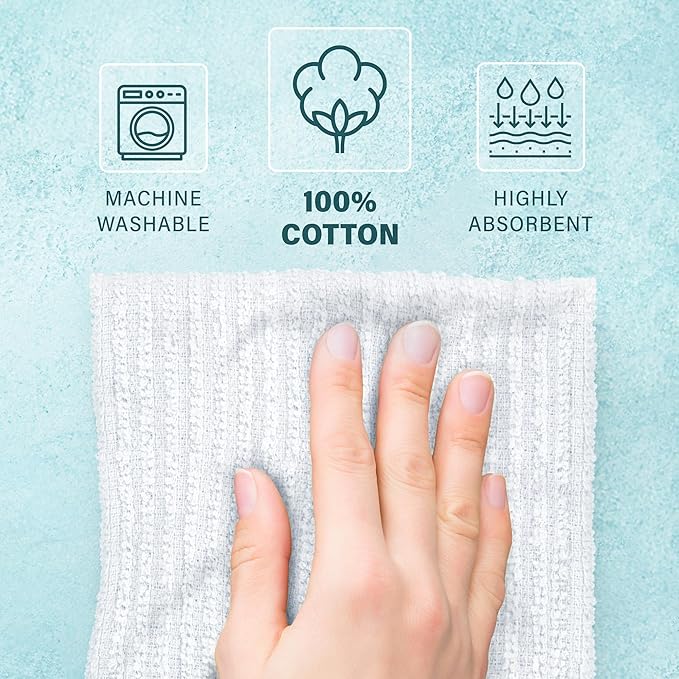 DecorRack 12 Pack 100% Cotton Kitchen Towels