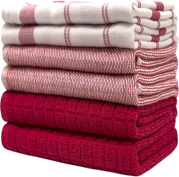 Premium Kitchen Towels | Large Cotton Dish Towels | Flat & Terry Highly