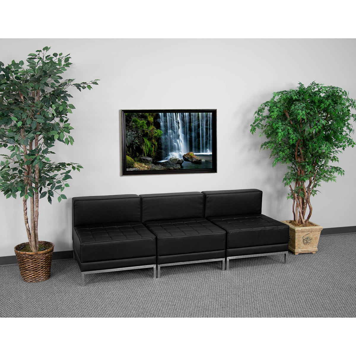 Flash Furniture HERCULES Imagination Series Black LeatherSoft Lounge Set, 3 Pieces