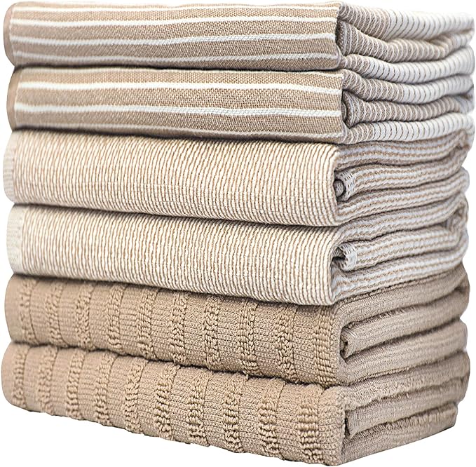 Premium Kitchen Towels | Large Cotton Dish Towels | Flat & Terry Highly
