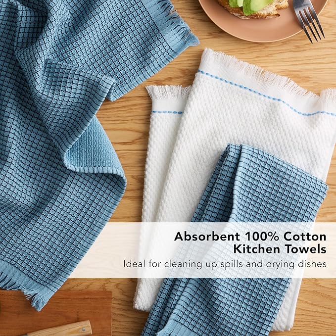 KitchenAid Gourmet Series Gridlines Kitchen Towels 3-Pack Set, 100% Cotton