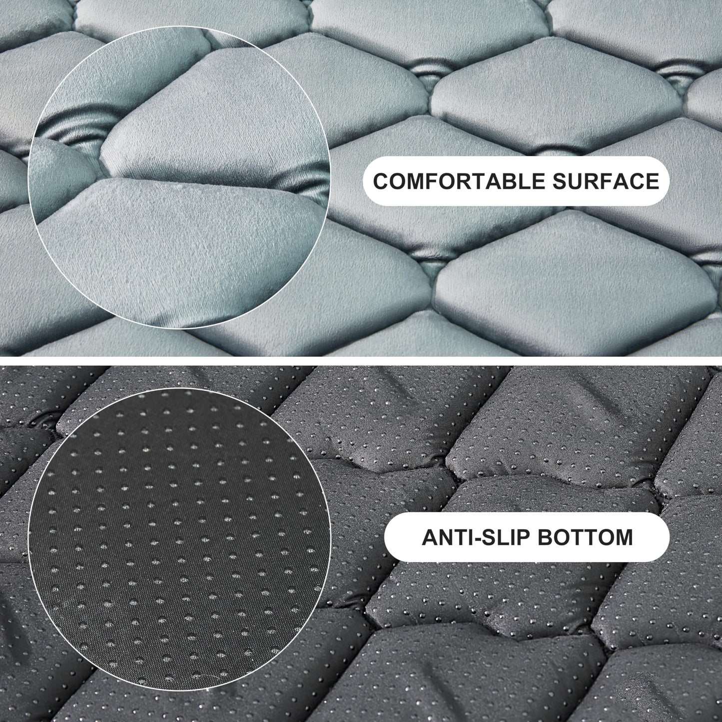 Geegoos Dog Crate Mattress,Washable Soft Kennel Pads,Pet Bed Blanket Dog Crate Mat Suitable for 36 inch Cage,Dog Bed Mats for Large Dogs and Cats(89x56cm,Grey)