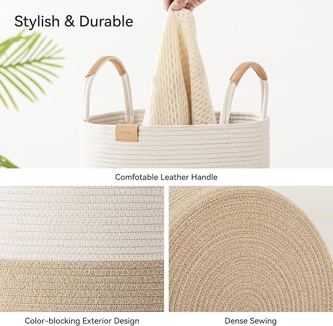 75L Striped Laundry Hamper