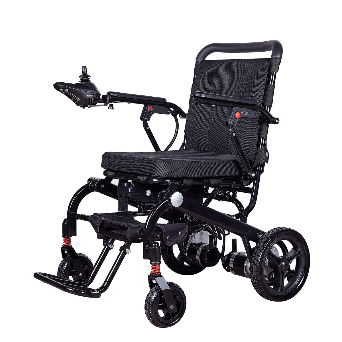 Rubicon DX07 All Terrain Foldable Electric Wheelchairs for Adults - Powerful 500W Motor - 12 mi Cruise Range - Detachable Airline Friendly Battery Supports up to 265 lbs (Black)