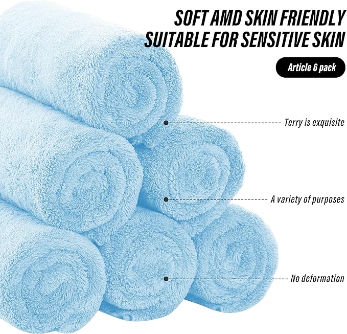 MOONQUEEN 6 Pack Premium Hand Towels