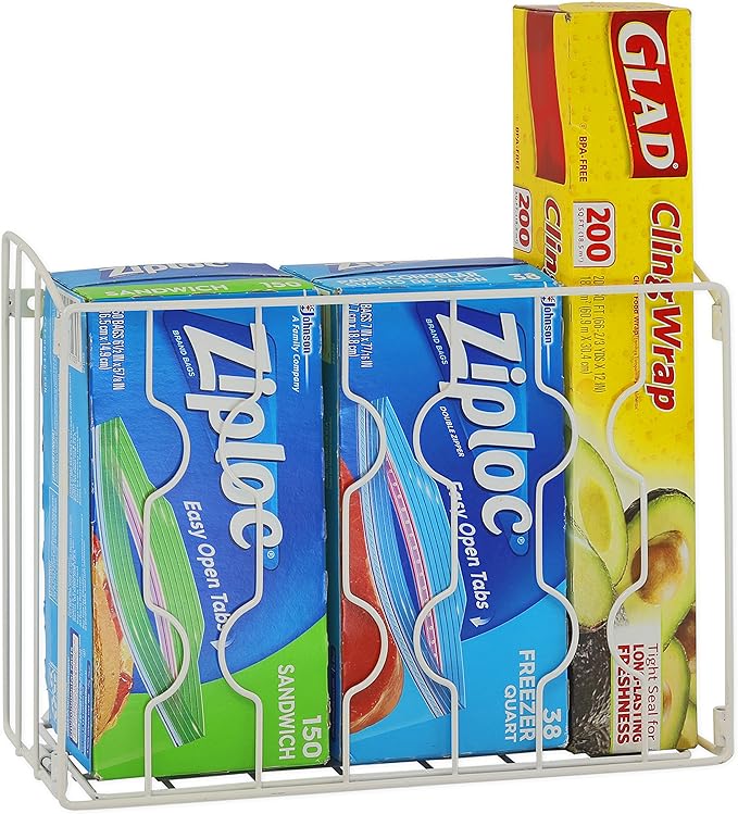 SIMPLE HOUSEWARE Wall Door Mount Kitchen Wrap Organizer Rack