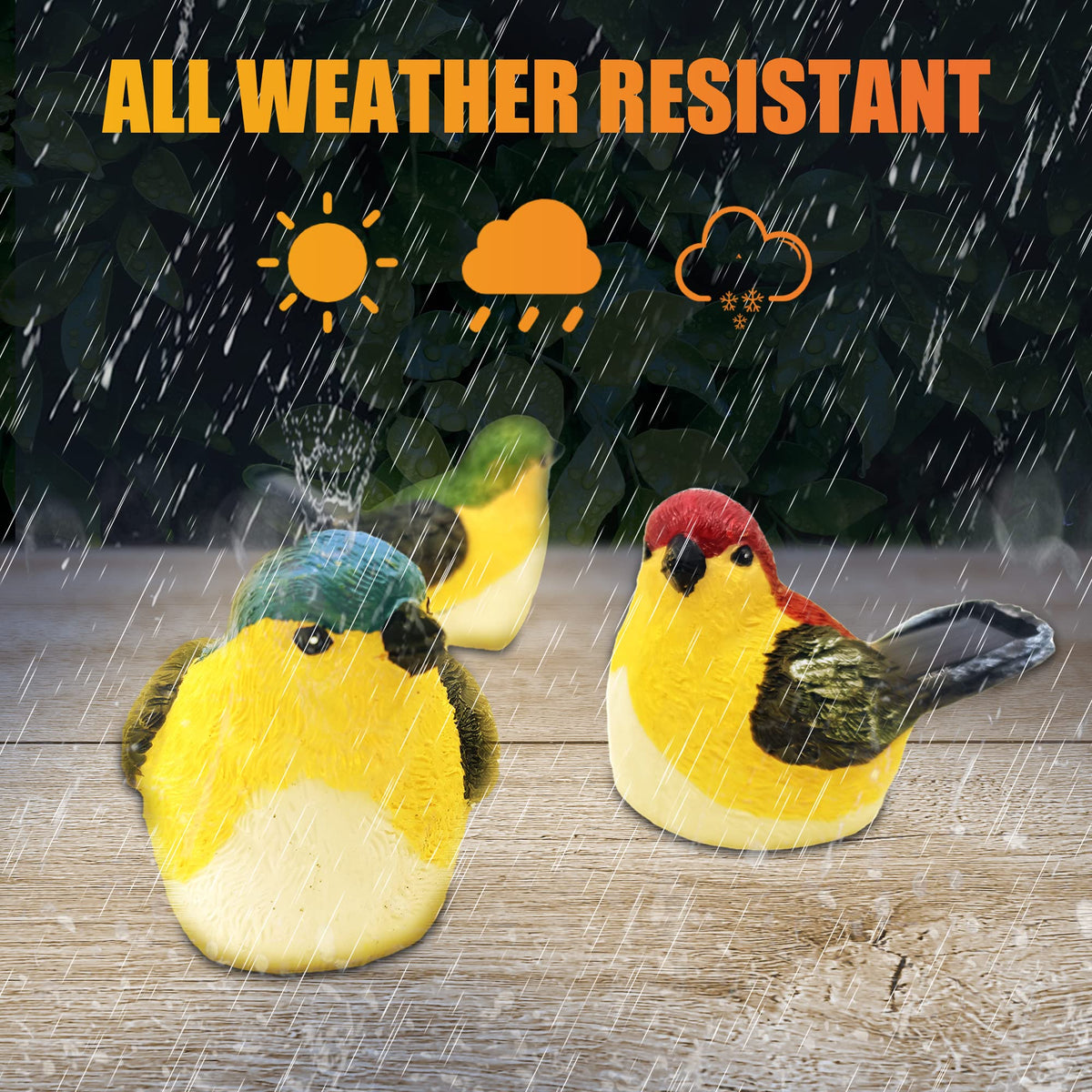 JZSTOM Solar Outdoor Lights Bird Garden Statues Decor,Bird Figurine Lights with Powered LED, Housewarming Birthday Gifts for Women, Mom (3 Pack)