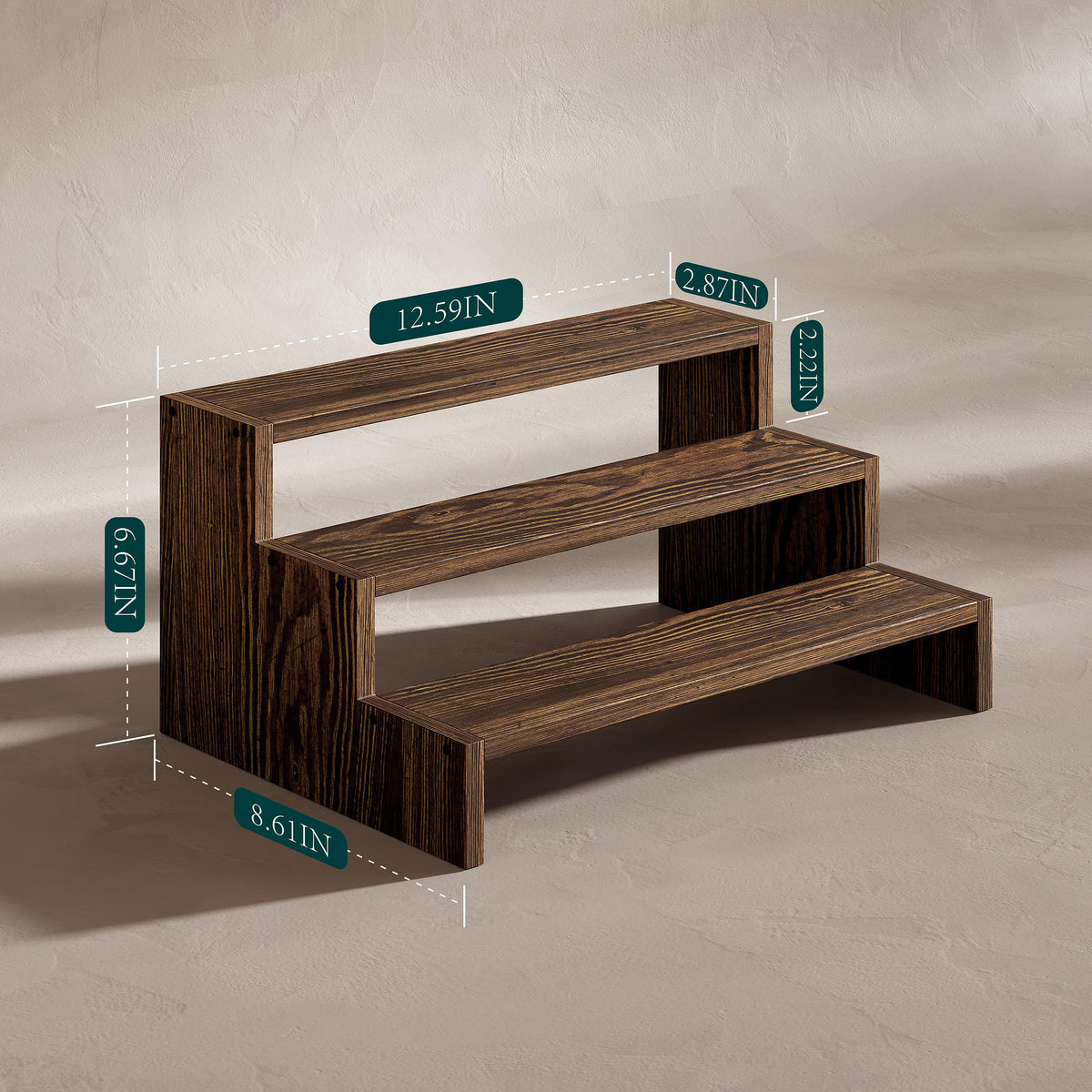 Evermagin 2PCS Wooden Display Risers Set for Birthday Parties, 3 Tier Cupcake Stands for Dessert Table, Rustic Dessert Table Display, Buffet Risers Display Stands for Vendor Events