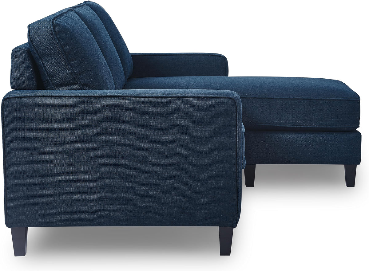 Serta Harmon Reversible Sectional Sofa, Modern L-Shaped Couch for Small Spaces, Soft Fabric Upholstery, Square Arm, Pillow Back Cushions, Blue