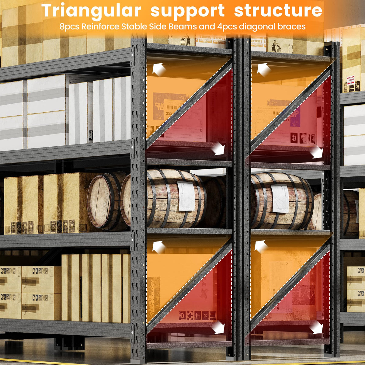 40”W Metal Storage Shelves, 20” Deep Heavy Duty Garage Shelving Units, 4 Tier Storage rack shelf, Steel Tall Industrial Shelving , Adjustable Standing Shelf for Warehouse / Shop 40"W x 20"D x 60"H