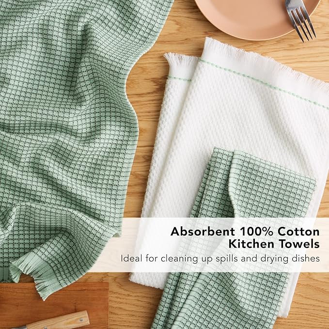 KitchenAid Gourmet Series Gridlines Kitchen Towels 3-Pack Set, 100% Cotton