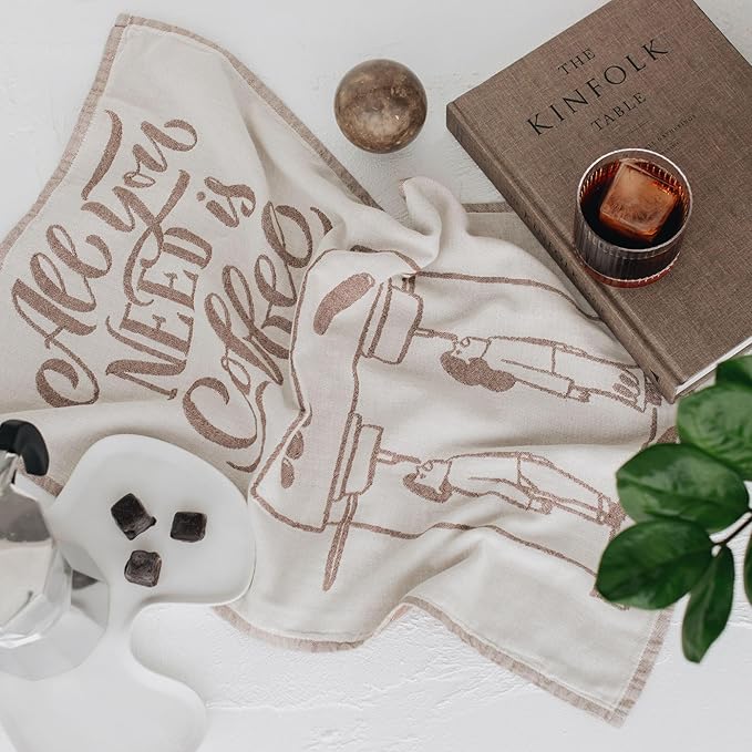 sea me at home Coffee Themed Funny Dish Towels