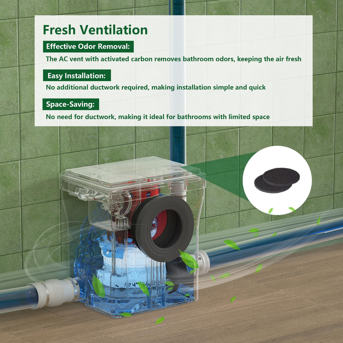 SUPERFLO 600W Macerating Toilet System, Upflush Toilets for Basement with One Piece Toilet Bowl & Soft Close Seat, Macerator Toilets Pump with 3 Inlets for Toilet, Sink & Shower