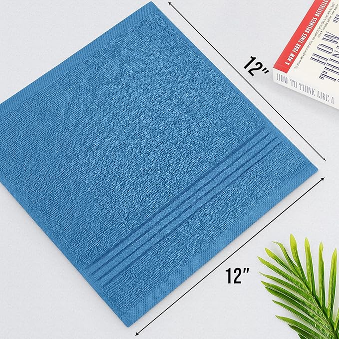 Utopia Towels Wash Cloths Set, 12 by 12 Inches, 100% Cotton Ring Spun, Highly