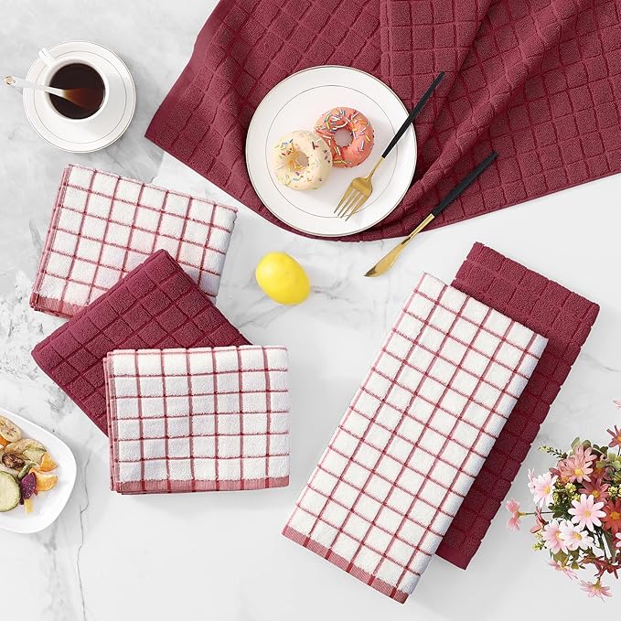 Homaxy Premium Cotton Kitchen Towels 16"x 28", Large Natural Ring Spun 390 GSM