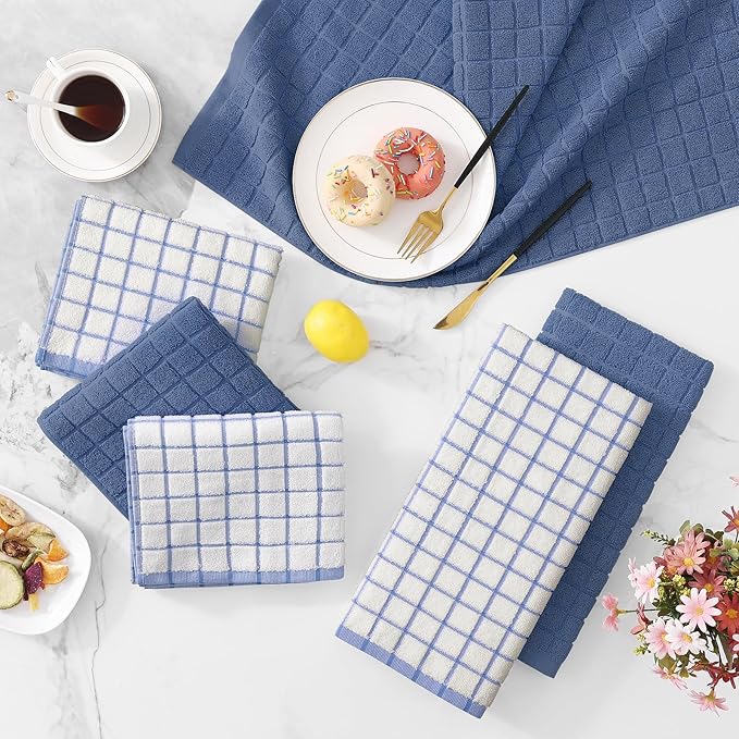 Homaxy Premium Cotton Kitchen Towels 16"x 28", Large Natural Ring Spun 390 GSM