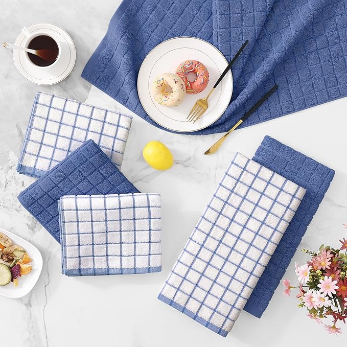 Homaxy Premium Cotton Kitchen Towels 16"x 28", Large Natural Ring Spun 390 GSM