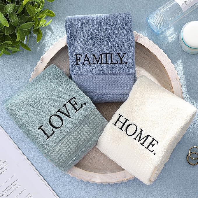 3 Pcs Home Love Family Decorative Hand Towels