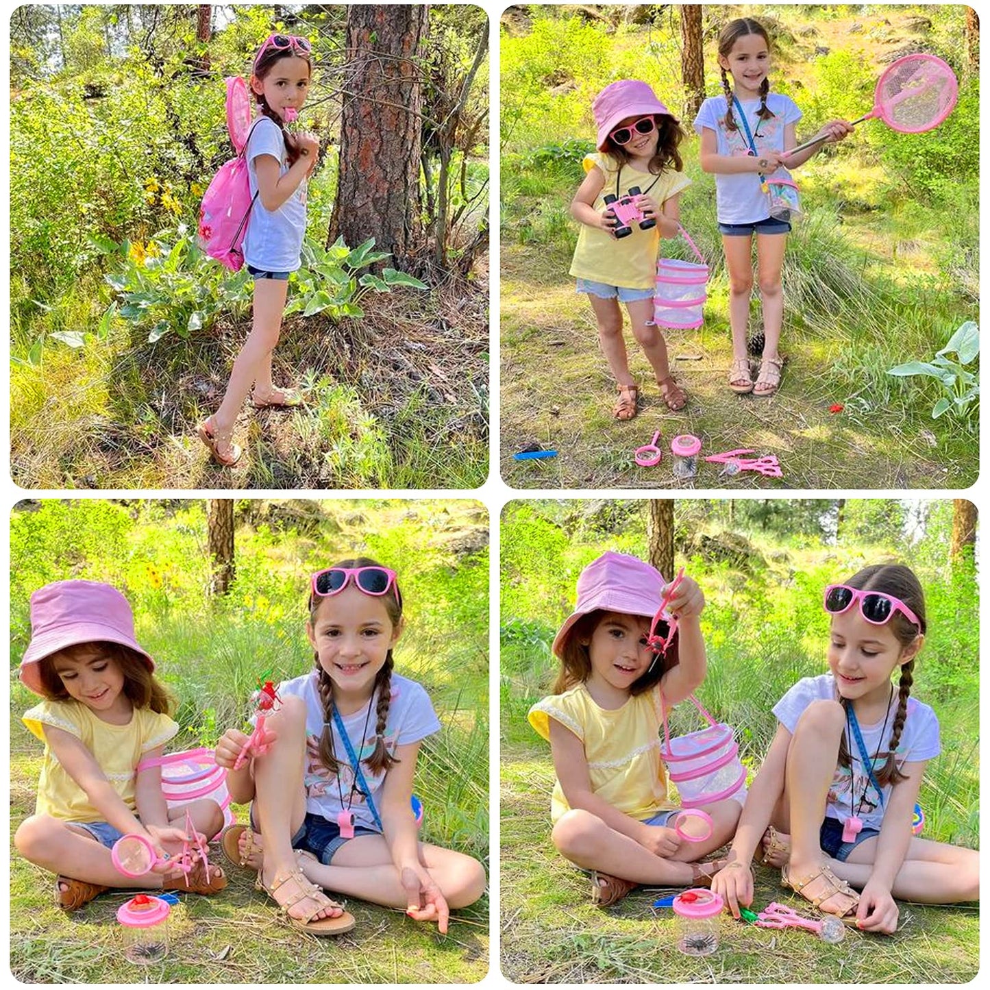 GINMIC Bug Catcher Kit for Kids, Bug Catching Kit with Binoculars, Magnifying Glass, Bugs Habitat and Butterfly Net, Outdoor Explorer Toys Gifts for 3-12 Years Old Boys and Girls