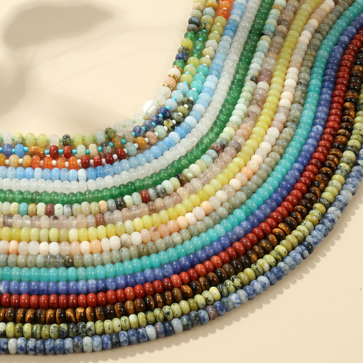 CONRAN KREMIX Colourful Stone Beaded Necklace for Women,Natural Gemstone Bead Choker Necklaces Boho Summer Beach Layering Necklace Jewelry Gift for Women