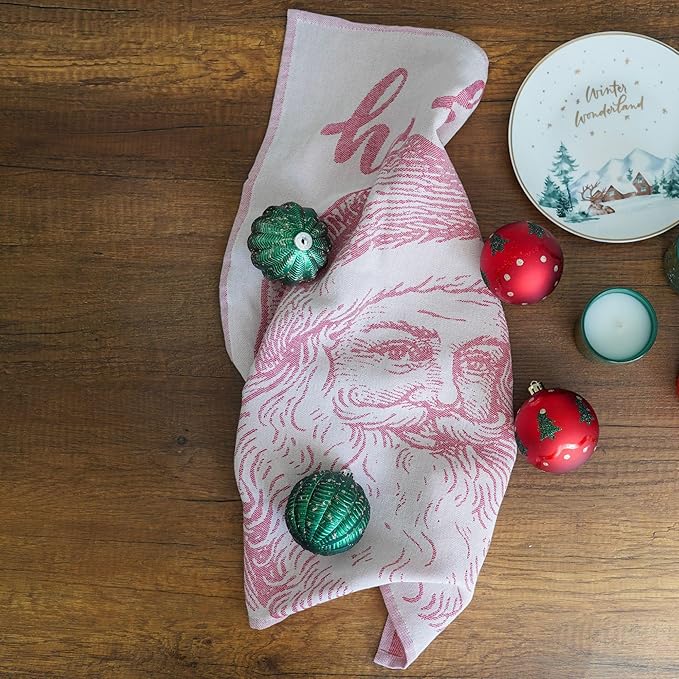 sea me at home Christmas Tea Towel Set of 4-100% Cotton Jacquard Kitchen Towels