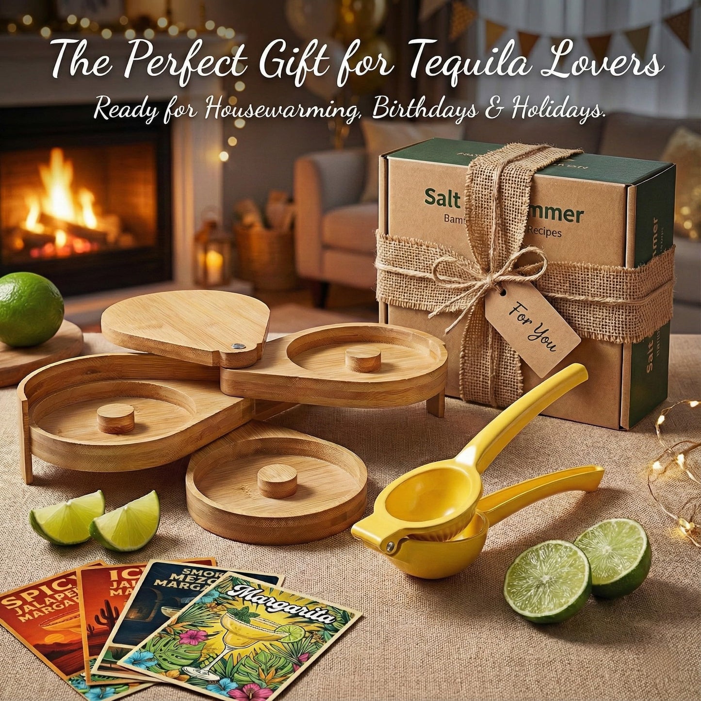 XJlSGXUSG Margarita Salt Rimmer Set, Bamboo Bar Tool Kit