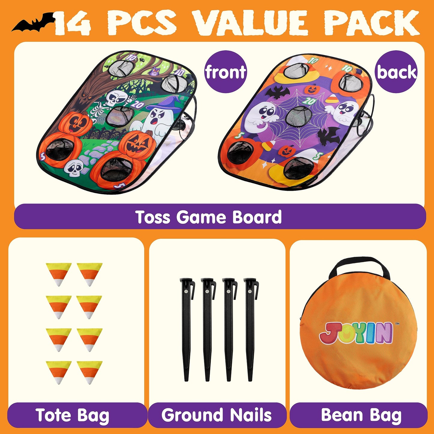 JOYIN Halloween Toss Game Board with Bean Bag for Kids Outdoor Toys, Halloween Party Favor, Beach Yard Outdoor Activities, Family Party Supplies,Camping Outside Play Toy