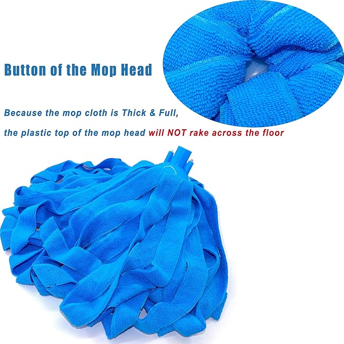 Microfiber Cloth String Mop Head Refill, Loop End Screw On Mop Head Compatible
