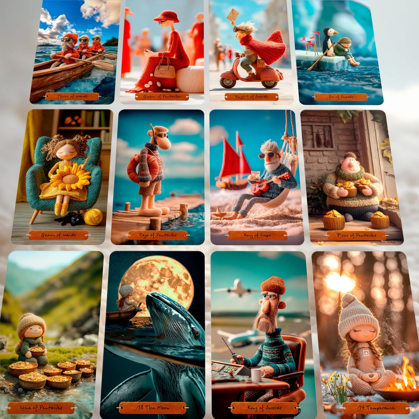ANDREWBOLOTIN Tarot of Knitted Tales Pretty Tarot Cards for Beginners and Experts 78 Unique Taro Card Deck Oracle Cards Deck for Divination Gift Spiritual Growth, Self-Discovery Gift