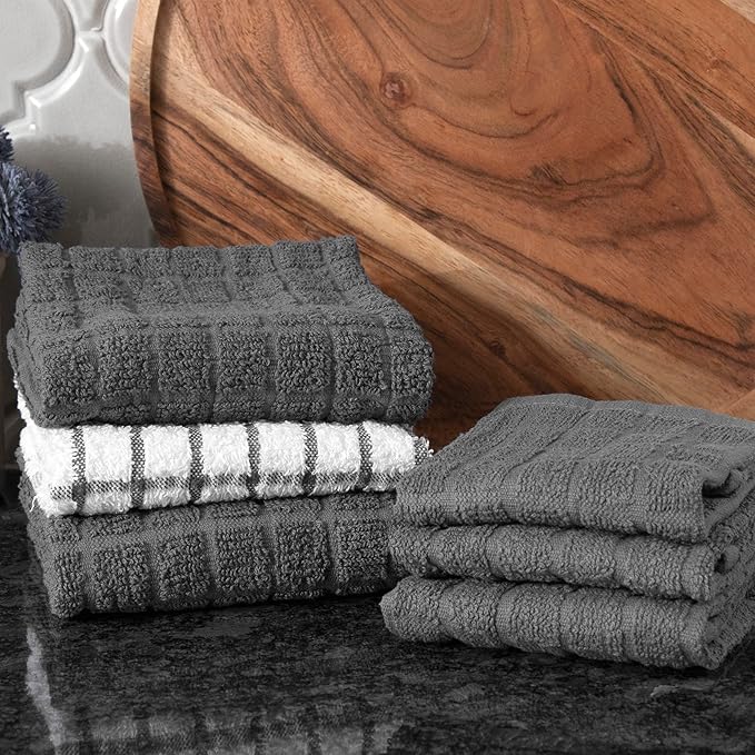 Ritz Premium Kitchen Towel and Dish Cloth Value Set: Highly Absorbent, Super