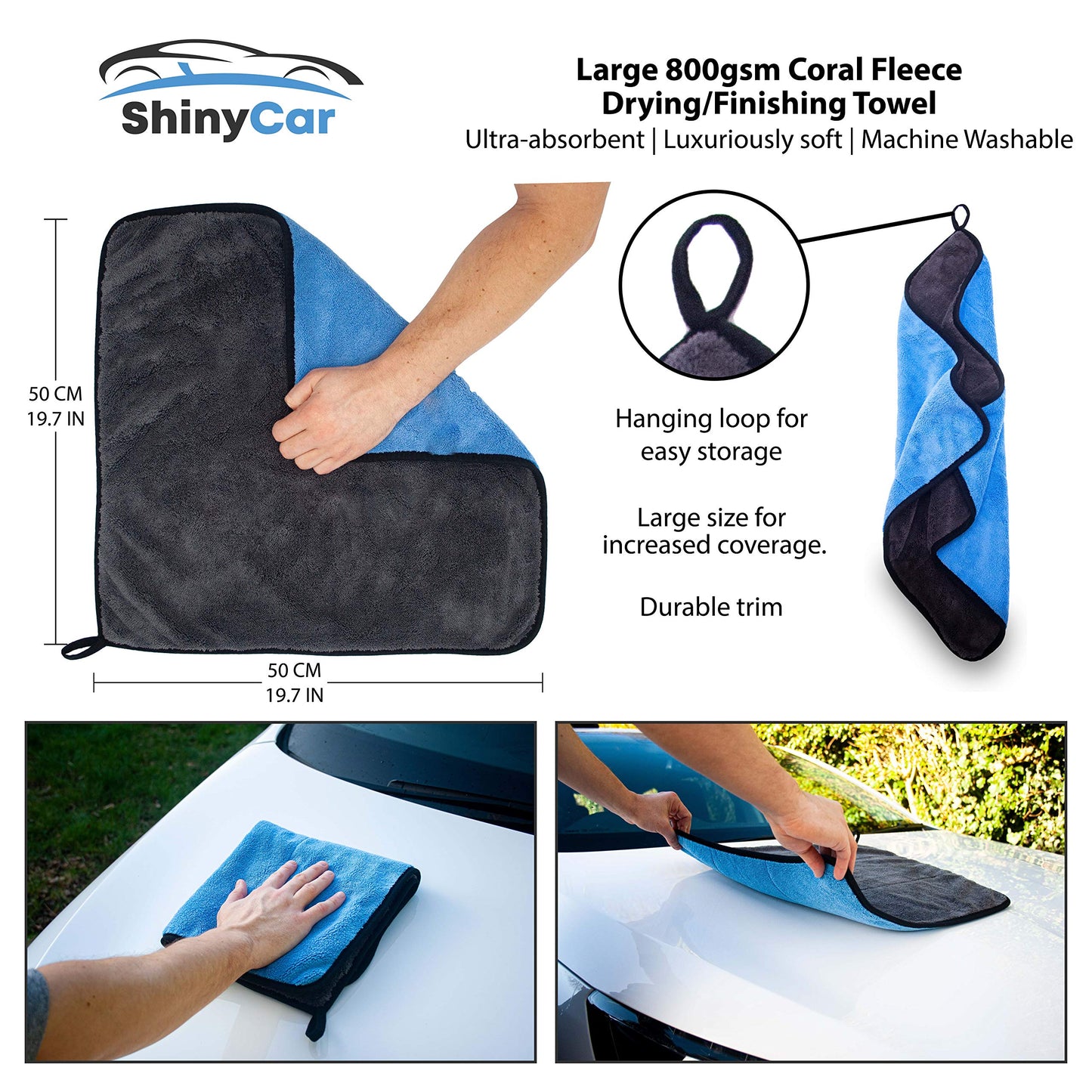 ShinyCar® UK: Premium Car Cleaning Kit with Bag - Professional Washing & Detailing Set, Includes Wash Mitts, A Game-Changing Microfibre Drying Towel, Waffle Cloths & Trio Of Brushes For A Deep Clean