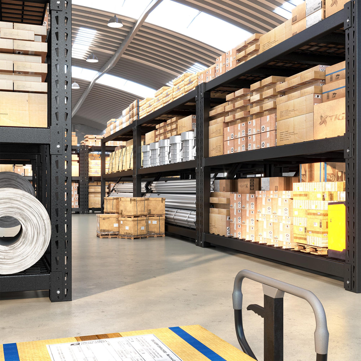 Bepatio 8250LBS Heavy Duty Garage Shelving,Storage Shelves Industrial Metal Shelving, 3-Tier Adjustable Shelves for Factory Warehouse Shop Storage Room 24" D × 60" W × 66" H, Black
