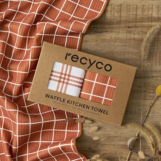 RECYCO Waffle Kitchen Towel Set of 2