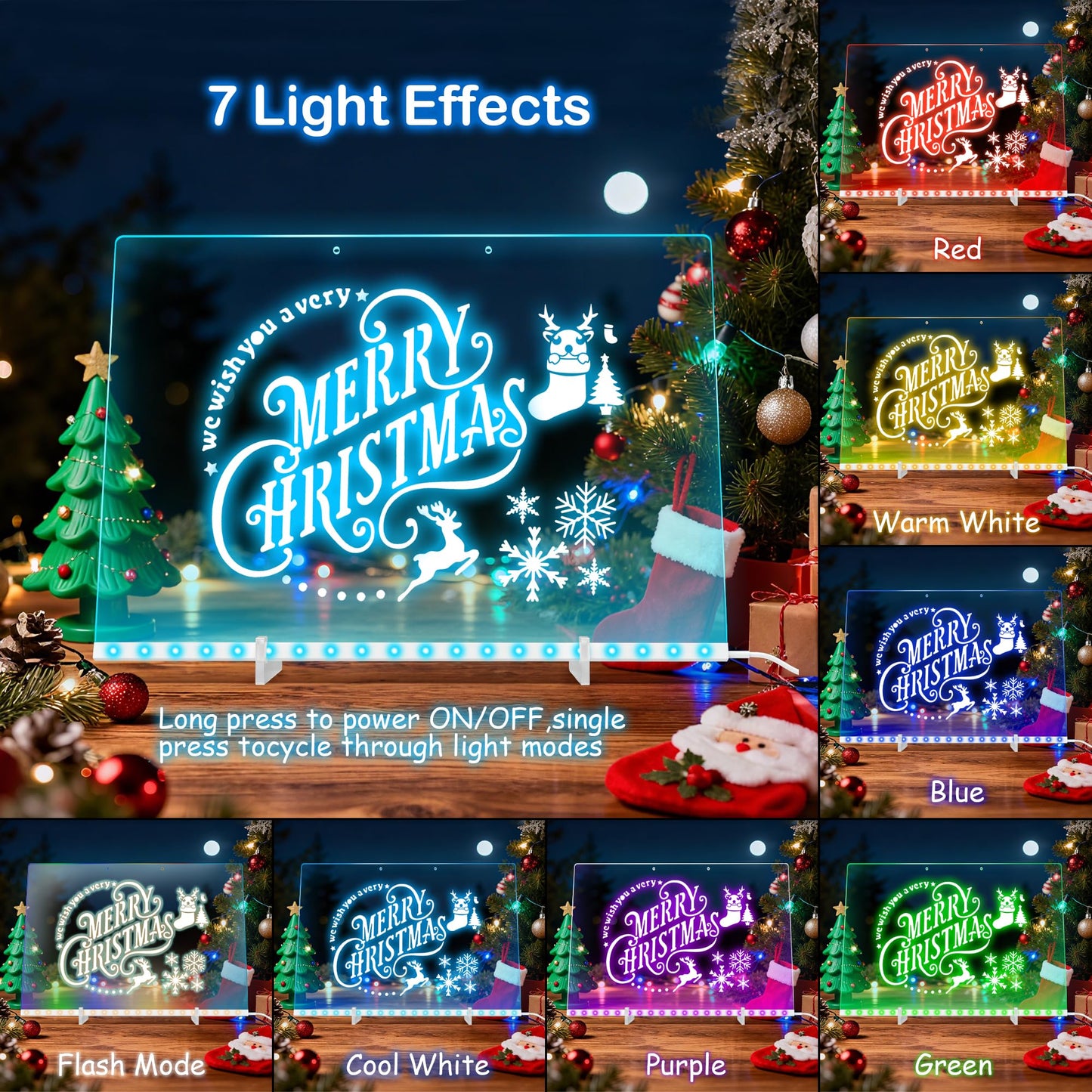 LumiBoard LED Drawing Board for Kids, 13.7"x10" Light Up Acrylic Dry Erase Led Note Board with Colors, Doodle Glow Board with Stand, Magic Drawing Tablet as Christmas & Birthday Gifts for Girls Boys