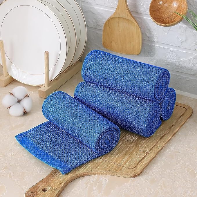 Kitinjoy 100% Cotton Waffle Weave Kitchen Hand Towels