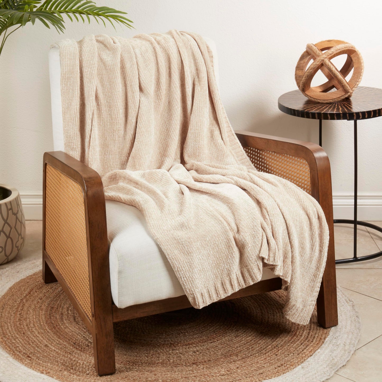 SARO LIFESTYLE Warmth of Chenille Knit Throw