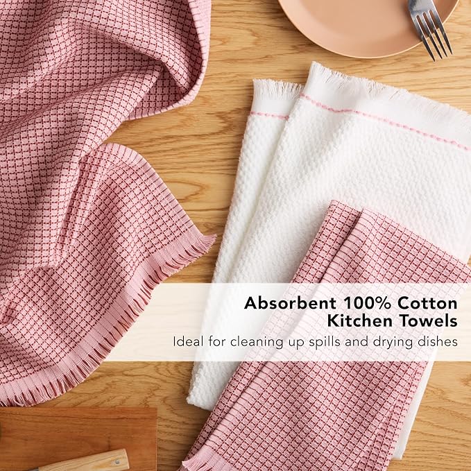 KitchenAid Gourmet Series Gridlines Kitchen Towels 3-Pack Set, 100% Cotton