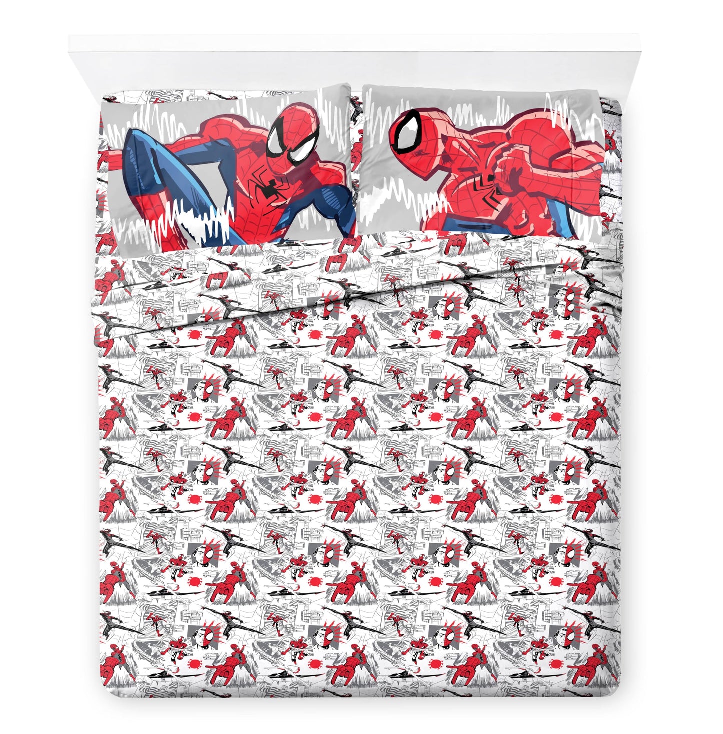 Jay Franco Kids Bed Set, Black, Spiderman, 7 Piece Queen