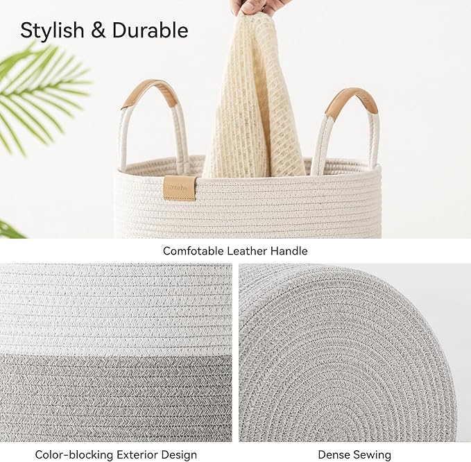 95L Striped Laundry Hamper
