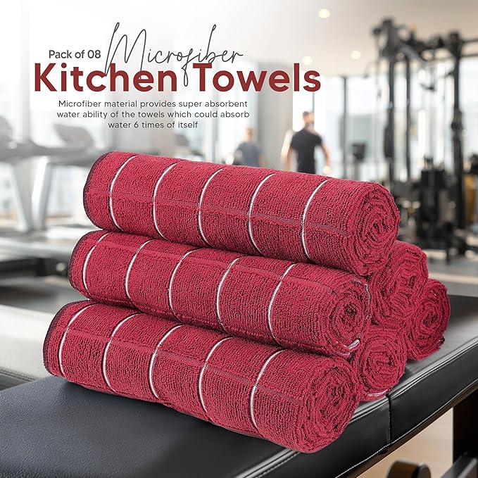 Utopia Towels 8 Pack Kitchen Towels Set, 12x12 Inches, Highly Absorbent and