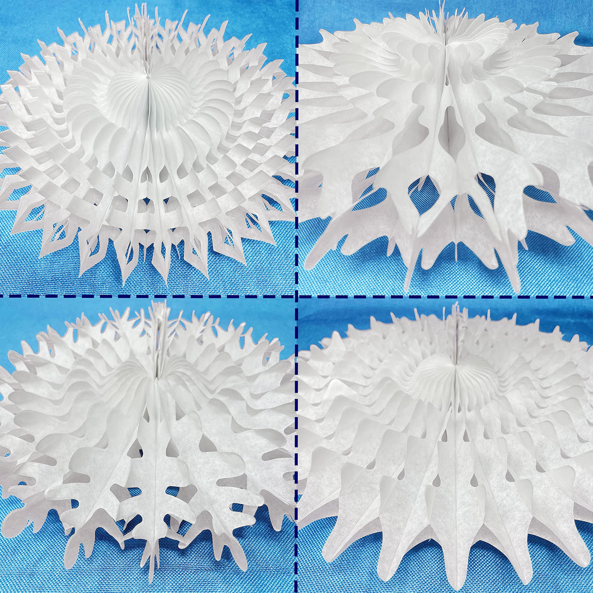 Premium Reusable White Christmas Decorations - Winter Wonderland Decor Set - Snowflake Garland, Snowman Decoration, Christmas Window Display, Holiday Home Ornament