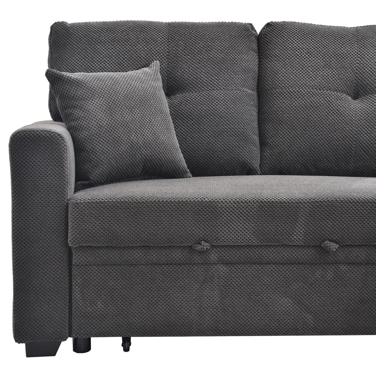 Eafurn 71" L Shaped Sectional Sleeper Sofa Bed with Pull Out Bed, Comfy Fabric Corner Sleeper Sectional Pull Out Couch with Tufted Backrest/Reversible Storage Chaise/2 Pillows