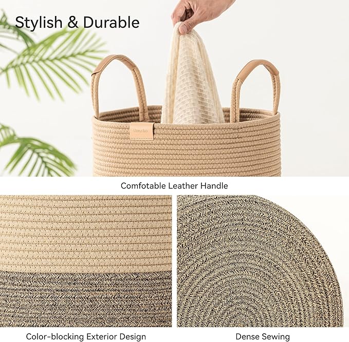 75L Striped Laundry Hamper