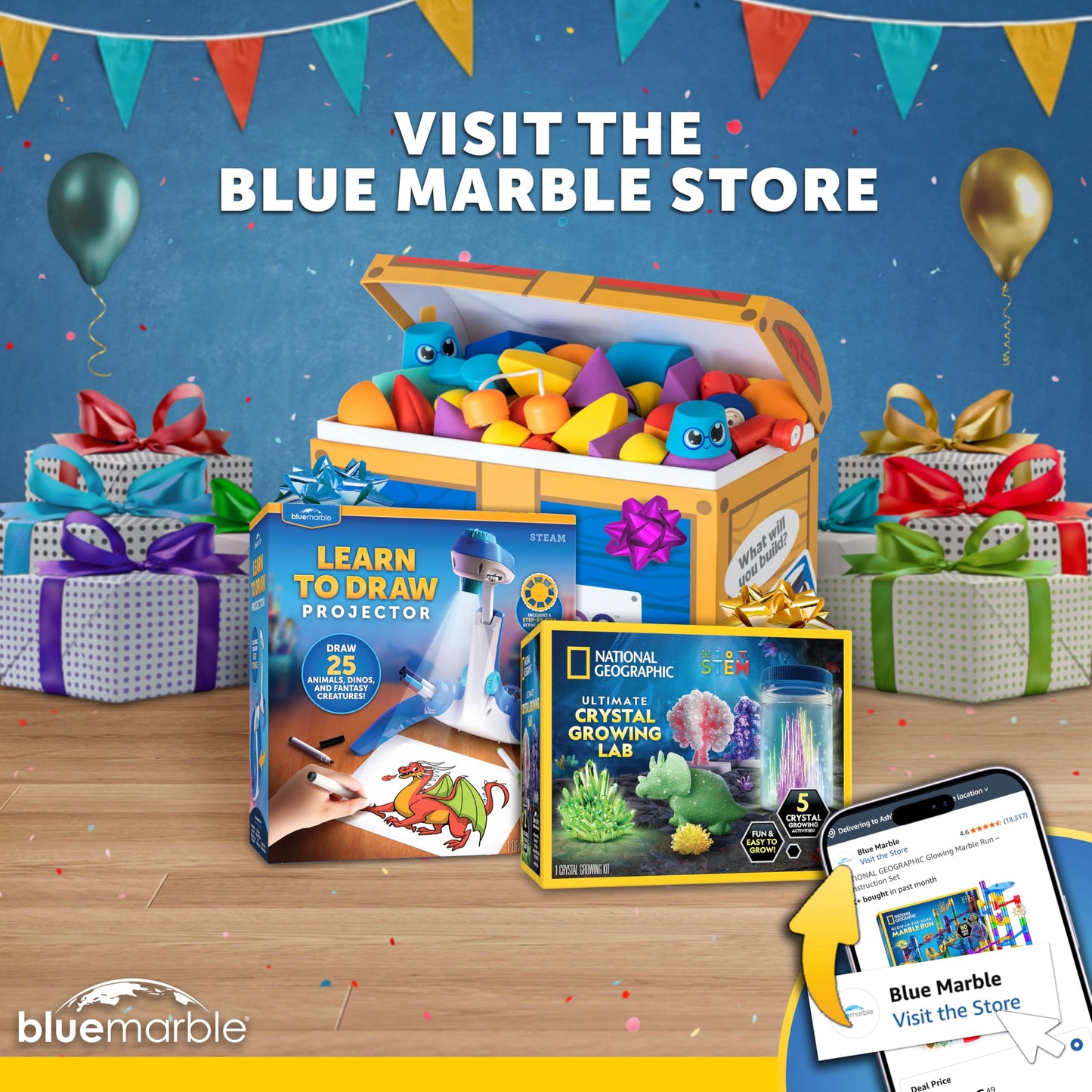 Blue Marble National Geographic Magic Chemistry Set – Science Kit for Kids with 10 Amazing Magic Tricks, STEM Projects and Science Experiments, Science Toys, Great Gift for Boys and Girls 8-12