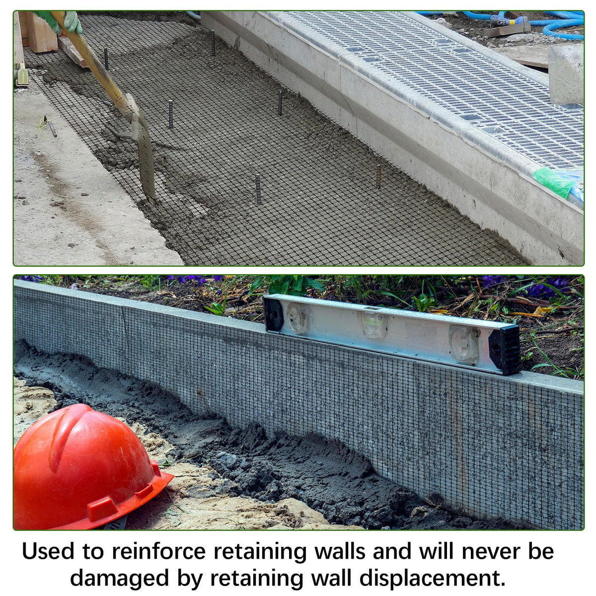 Wesnoy 4ft x 50ft Bi-Directional Universal Retaining Wall Geogrid Driveway Stabilization Grids Gravel Grid Walls Geocell Geogrid for Retaining Wall