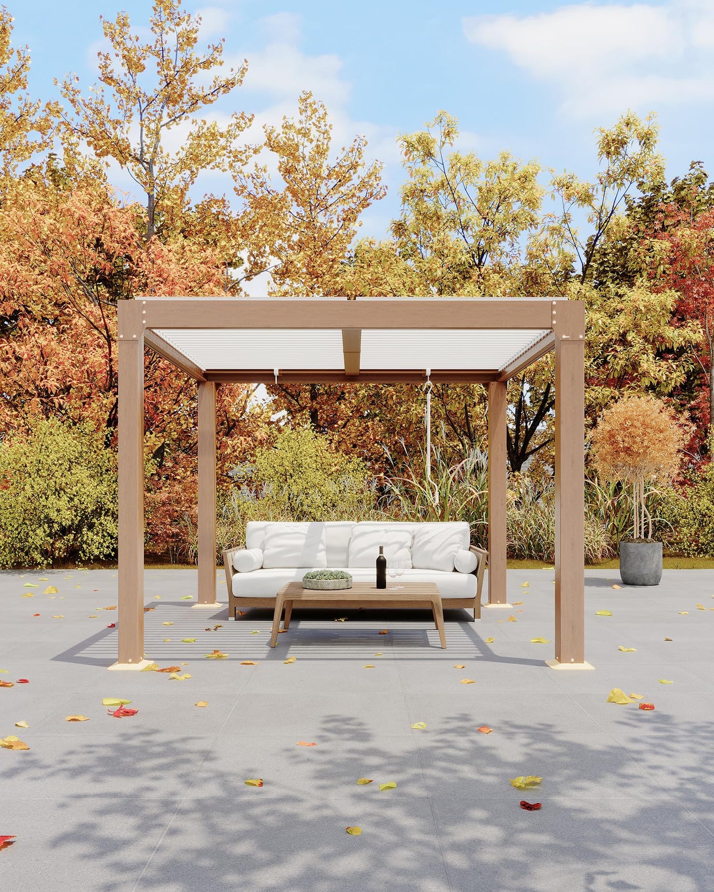 Garvee Louvered Pergola - 10'x10' Outdoor Pergolas with Adjustable Louvered Roof, Reinforced Aluminum Frame, Integrated Drainage System, Outdoor Gazebo for Deck, Patio, Backyard and Garden