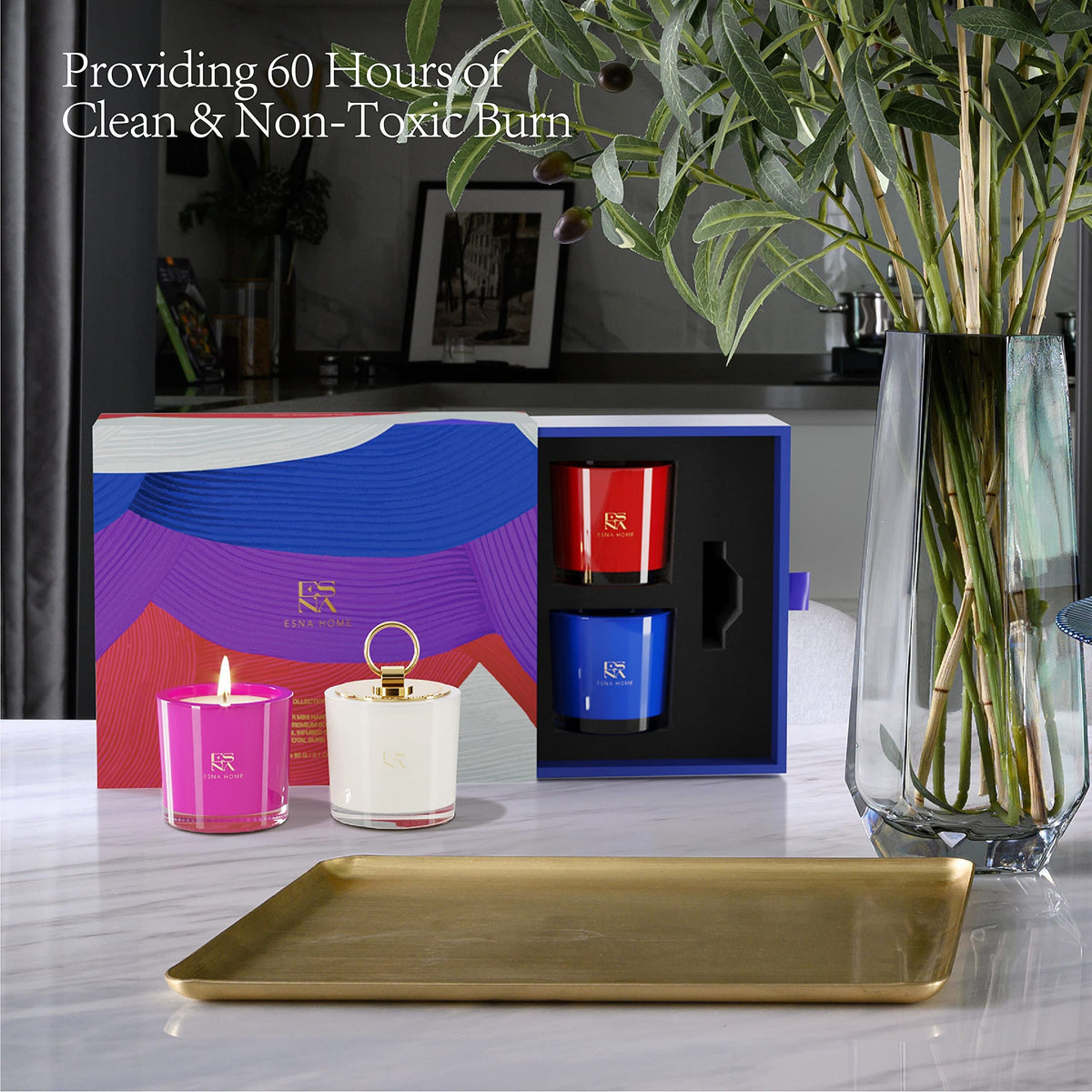 Luxury Scented Candle Set 4 All Natural Soy Aromatherapy Candle Gift Set Votive Candle Gift Set for Women Self Care Stress Relief Gifts for Her Luxury Christmas Gifts for Women Candles for Home 60 hrs